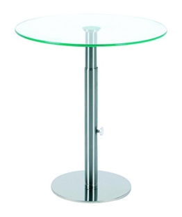 Ebinger Coutsch- und Beistelltisch in Edelstahl höhenverstellbar Ø 495 mm Klarer ESG-Sicherheitsglasplatte Tischhöhe max. 630 mm P740.35.0 -