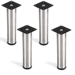 SO-TECH® 4er Set Lukas Möbelfuß Ø 42 mm höhenverstellbare Tischfüße Edelstahl Höhe 200 mm -