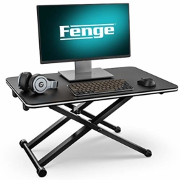 Fenge Sitz-Steh-Schreibtisch Aufsatz Höhenverstellbare ergonomische Büro Workstation für PC Computer Bildschirm Laptop SD255001WB - 1