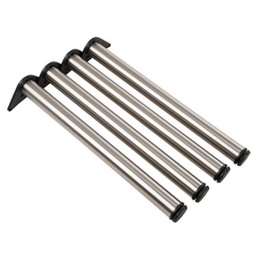 Gedotec Möbelfüße Edelstahl Tischbeine höhenverstellbar Tischfüße Metall - H1712 | Höhe 710 mm | Ø 60 mm | Verstellfüße inkl. Befestigungsmaterial | 4er Set - Stützfüße für Küchen-Arbeitsplatten - 1