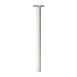 IKEA Tischbein "OLOV" Bein aus Stahl - farbig lackiert - verstellbar zwischen 60 und 90 cm - mit Schutzkappe für Boden und INKL. Schrauben für Tischplatte (weiß) - 1