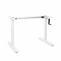 OneConcept Multidesk höhenverstellbarer Schreibtisch, Sitz- & Stehschreibtisch, Tischgestell, manuelle Steuerung: Faltkurbel, höhenverstellbar: 73-123 cm, breitenverstellbar: 100-160 cm, weiß - 1
