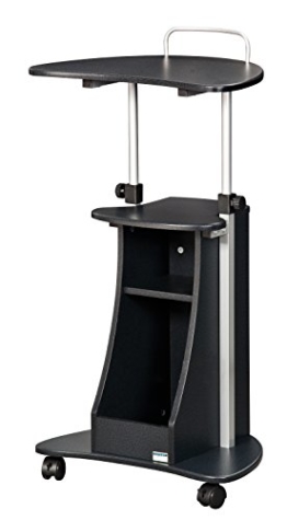 SixBros. rollbarer Laptoptisch, Projektionstisch mit 4 Leichtlauf Schwenkrollen, Stehtisch für Beamer, höhenverstellbar, 55 x 45 cm LT-002/54 - 1