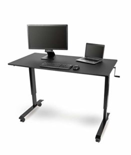 Stand Up Desk Store Höhenverstellbarer Schreibtisch (Rahmen schwarz/matt-schwarz, Schreibtisch Länge: 150cm) - 1
