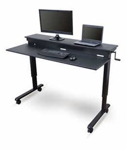 Stand Up Desk Store Höhenverstellbarer Schreibtisch - Zwei-Klassen- (Schwarz / Schwarz, Schreibtisch Länge: 150cm) - 1
