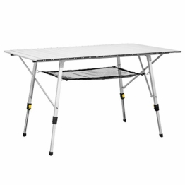 Uquip Variety L Aluminium Campingtisch - Stufenlos höhenverstellbar (120x70 cm) - 1