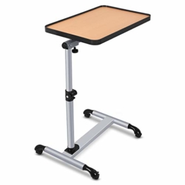 COSTWAY Pflegetisch mit Rollen, 52 x 34 x 55-85 cm, Höhe/Winkel verstellbar, Betttisch Notebooktisch, Rollentisch Beistelltisch mit Bremsen, Laptoptisch Couchtisch - 1