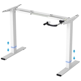 FLEXISPOT H1W Stehpult Kurbel höhenverstellbar Up Sit to Stand Schreibtisch Gewicht Kapazität 80 kg (H1|Nur weißer Rahmen), Legierter Stahl, 101,6 cm (40 Zoll) - 1
