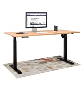 HighDesk SMART Höhenverstellbarer Schreibtisch (Schwarz + Buche I 180 x 80 cm) - Elektrischer Sitz- & Stehtisch mit Tischplatte - Stehschreibtisch Elektrisch Höhenverstellbar - von Krieg - 1
