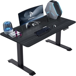 Homall Höhenverstellbarer Schreibtisch Elektrisch Stufenlos Höhenverstellbarer Tisch mit 2-Fach-Tischplatte Ergonomischer Computertisch mit Memory Funktion (110 x 60 cm, Schwarz) - 1
