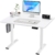 JUMMICO Schreibtisch Höhenverstellbar Elektrisch, Ergonomischer Steh-Sitz Tisch mit Tischplatte, mit 4 Memory Funktion Stehschreibtisch, Höhenverstellbarer Computertisch(Weiße,100x60cm) - 1