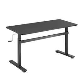 LogiLink EO0027 - Manuell verstellbarer Sitz-/ Steharbeitsplatz (Höhe 700-1170mm), Tischplatte = 1400 x 600 x 18mm, perfekt für Büro/Schulen/zu Hause etc, Schwarz - 1