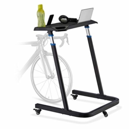 Relaxdays Multifunktionspult höhenverstellbar, Laptoptisch mit Rollen, Stehpult, Fahrradtisch, Höhe: 87-135 cm, schwarz - 1